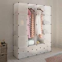 Berkfield Home Modular Cabinet 18 Compartments White 37x146x180.5 cm