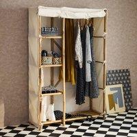 sweeek Bamboo Wardrobe 3 Shelves in Light Brown