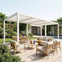 sweeek Louvered Pergola Aluminium & Steel 6 X 3m in White