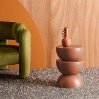 sweeek Side Table End Table Bedside Table Metal 32 X H46.5cm in Terracotta