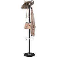 Berkfield Home Coat Stand with Umbrella Holder Black 180 cm Powder-coated Iron