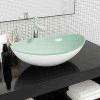 Berkfield Home Basin Tempered Glass 54.5x35x15.5 cm White