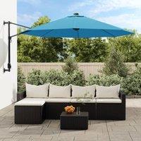 Berkfield Home Wall-mounted Parasol Sea Blue 290 cm