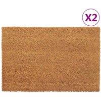 Berkfield Home Door Mats 2 pcs Natural 40x60 cm Tufted Coir in Brown