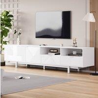 STILVORA TV Stand with Doors & Shelves White