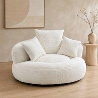 STILVORA Single Bean Bag Chair with Three Cushions, Beige Chenille