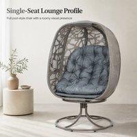 STILVORA Grey Swivel Egg Chair with Cushions
