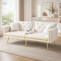 STILVORA 2-Seater Sofa Bed with Adjustable Backrest in White