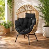 STILVORA Egg Chair with Padded Seat Cushion in Brown