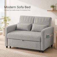 STILVORA 2-Seater Sofa Bed with Pull-Out Design in Light Grey