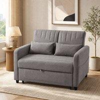 STILVORA 2-Seater Sofa Bed with Adjustable Backrest in Grey