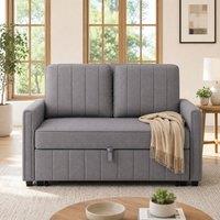 STILVORA Sofa Bed with Adjustable Backrest & Cushions in Dark Grey