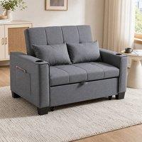 STILVORA 3 in 1 Pull Out Sofa Bed with Adjustable Backrest in Grey