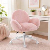 STILVORA Pink Tub Office Chair with Adjustable Height