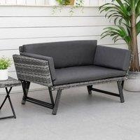 STILVORA 2 Seater Sofa with Adjustable Arms & Cushions in Grey