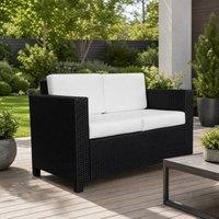 STILVORA 2 Seater Sofa with Cushions in Black
