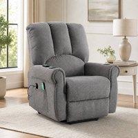 STILVORA Electric Lift Recliner Chair with Heat, Massage & Storage in Grey