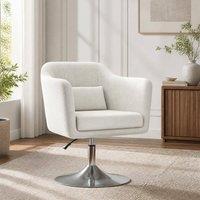 STILVORA Swivel Armchair with Height Adjustment in Cream