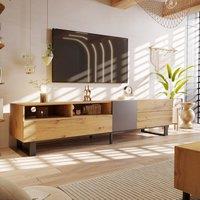 STILVORA TV Stand 180 cm with Drawers & Storage in Natural
