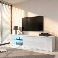 STILVORA White TV Stand with LED for 80 Inch TVs