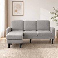 STILVORA 3-Seater Corner Sofa with Chaise in Beige & Grey