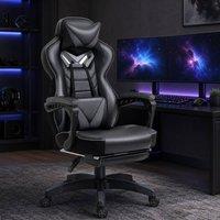 STILVORA Grey Gaming Chair with Reclining Backrest