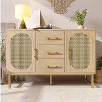 STILVORA Storage Cabinet with 2 Doors & 3 Drawers, Oak in Light Oak