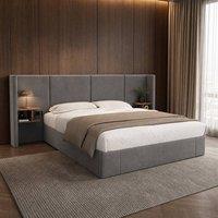 STILVORA 6ft Super King Ottoman Bed with 2 Bedside Tables in Grey