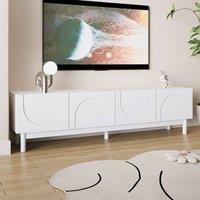 STILVORA TV Stand 169 cm with 4 Doors in White