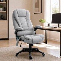 STILVORA Office Chair with Massage & Heated Back in Grey Linen