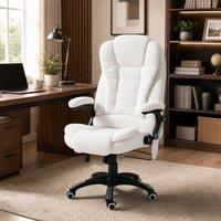 STILVORA Massage Office Chair with Heating, White Boucle