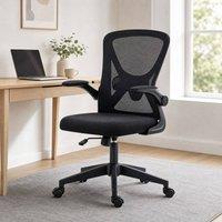 STILVORA Mesh Office Chair with Flip-Up Arms in Black