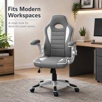 STILVORA Grey PU Leather Gaming Chair with Adjustable Height