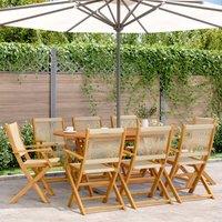 Berkfield Home Folding Garden Chairs 8 pcs Beige Solid Wood Acacia