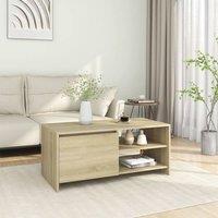 Berkfield Home Coffee Table Sonoma Oak 102x50x45 cm Engineered Wood in Brown | Size: 102 x 50 x 45 cm