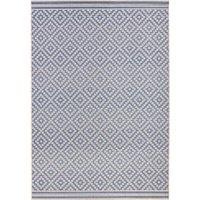 THE RUGS Raute Diamond Rug Indoor Outdoor Polypropylene Weatherproof Durable in Blue | Size: 80 cm x 150 cm
