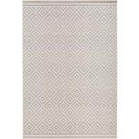 THE RUGS Raute Diamond Rug Indoor Outdoor Polypropylene Weatherproof Durable in Cream | Size: 200 cm x 230 cm