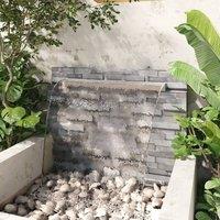 Berkfield Home Rectangular Waterfall Pool Fountain Stainless Steel 110 cm in Silver