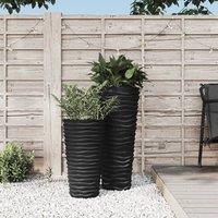 Berkfield Home Planter with Removable Inner Anthracite 8/22 L PP Grooved Look in Black