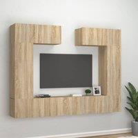 Berkfield Home 6 Piece TV Cabinet Set Sonoma Oak Engineered Wood in Brown