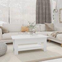 Berkfield Home Coffee Table White 102x55x42 cm Engineered Wood | Size: 102 x 55 x 42 cm