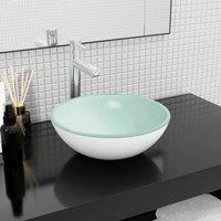 Berkfield Home Basin Tempered Glass 35x12 cm White