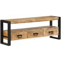 Berkfield Home TV Cabinet 120x30x45 cm Solid Wood Mango in Brown | Size: 120 x 30 x 45 cm