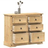 Berkfield Home Chest of Drawers Corona 110x43x91 cm Solid Wood Pine in Brown | Size: 110 x 43 x 91 cm