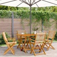 Berkfield Home Folding Garden Chairs 4 pcs Beige Solid Wood Acacia