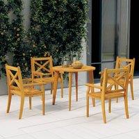Berkfield Home 5 Piece Garden Dining Set Solid Wood Acacia in Brown