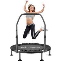Armadadeals 40 Foldable Fitness Trampoline Exercise Rebounder in Black