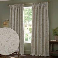 Morris & Co Acanthus Jacquard Fully Lined Pencil Pleat Curtains in Cream | Size: 229 cm width x 137 cm drop
