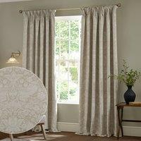 Morris & Co Strawberry Thief Jacquard Fully Lined Pencil Pleat Curtains in Cream | Size: 168 cm width x 137 cm drop
