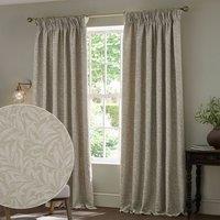 Morris & Co Willow Bough Jacquard Fully Lined Pencil Pleat Curtains in Cream | Size: 168 cm width x 137 cm drop